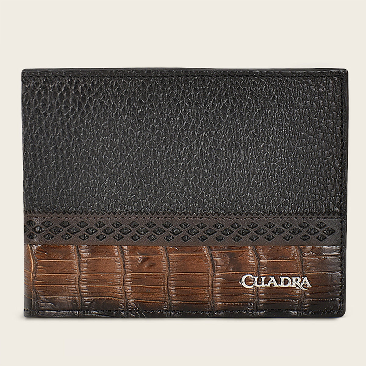Cartera de piel de cocodrilo del Nilo marrón