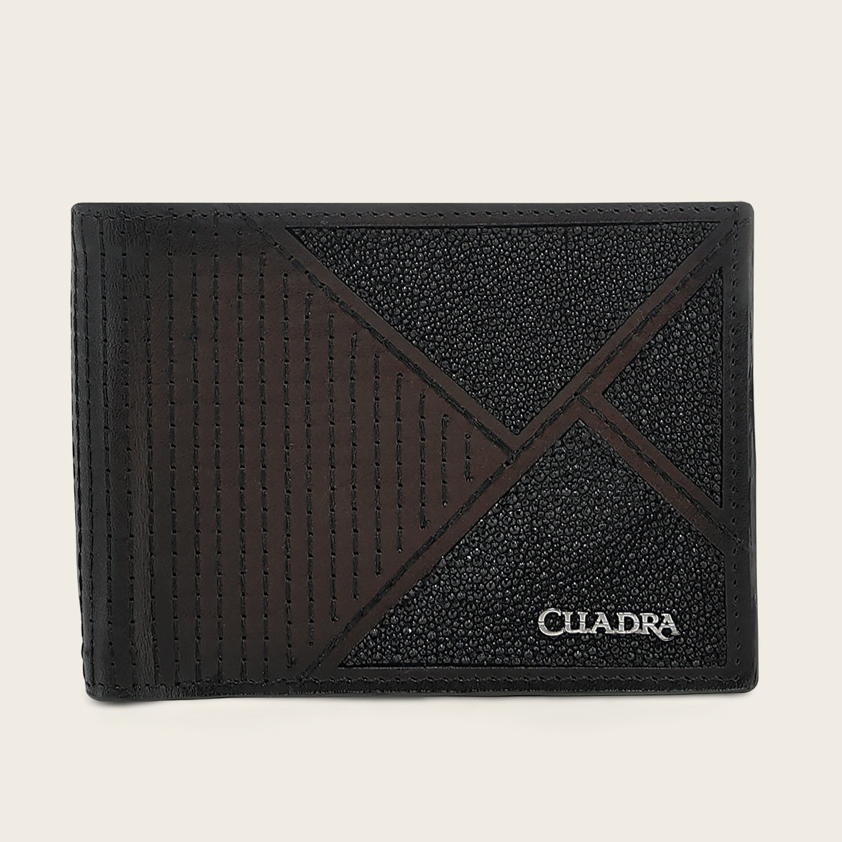 Cartera en piel genuina de mantarraya para caballero
