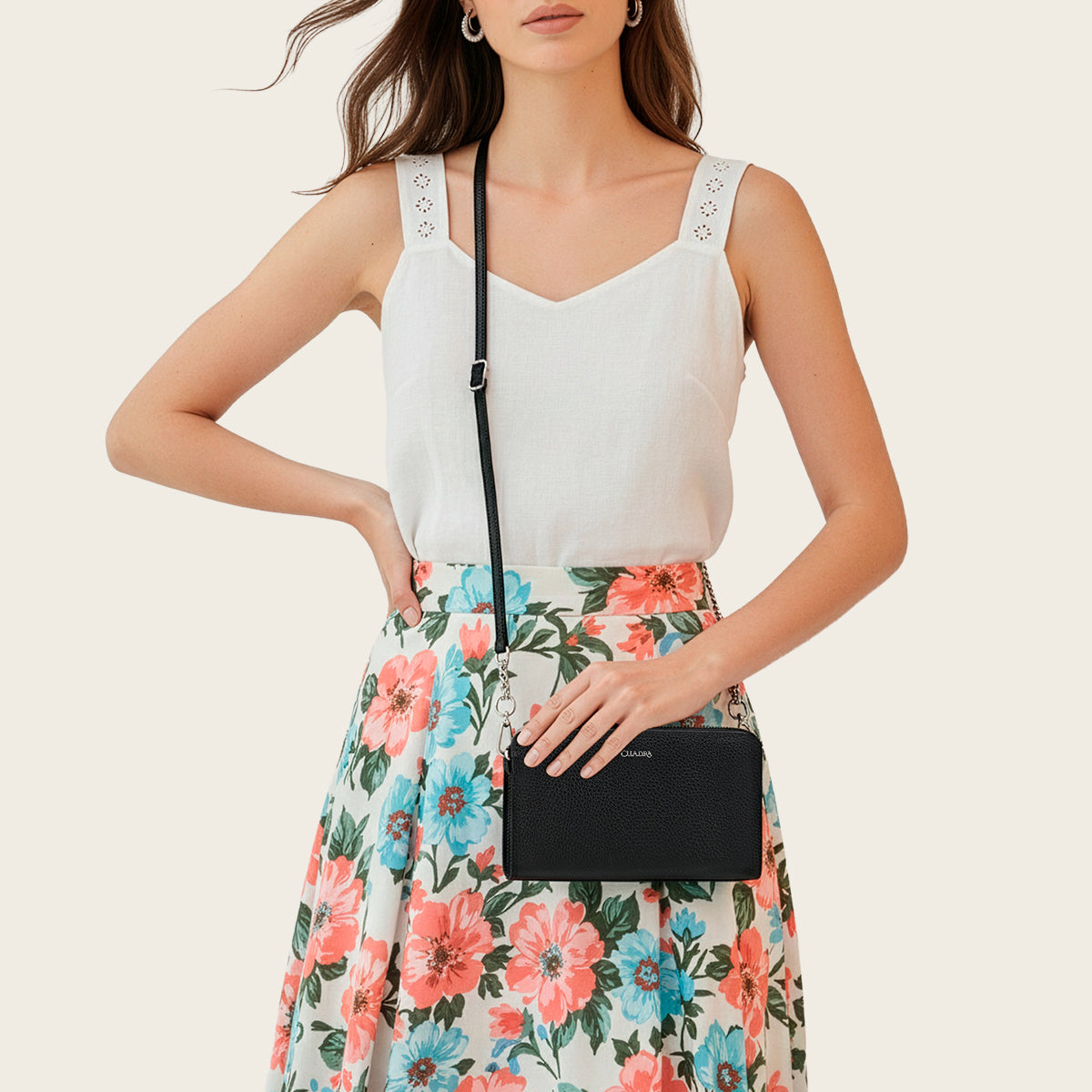 Cartera en piel genuina para dama