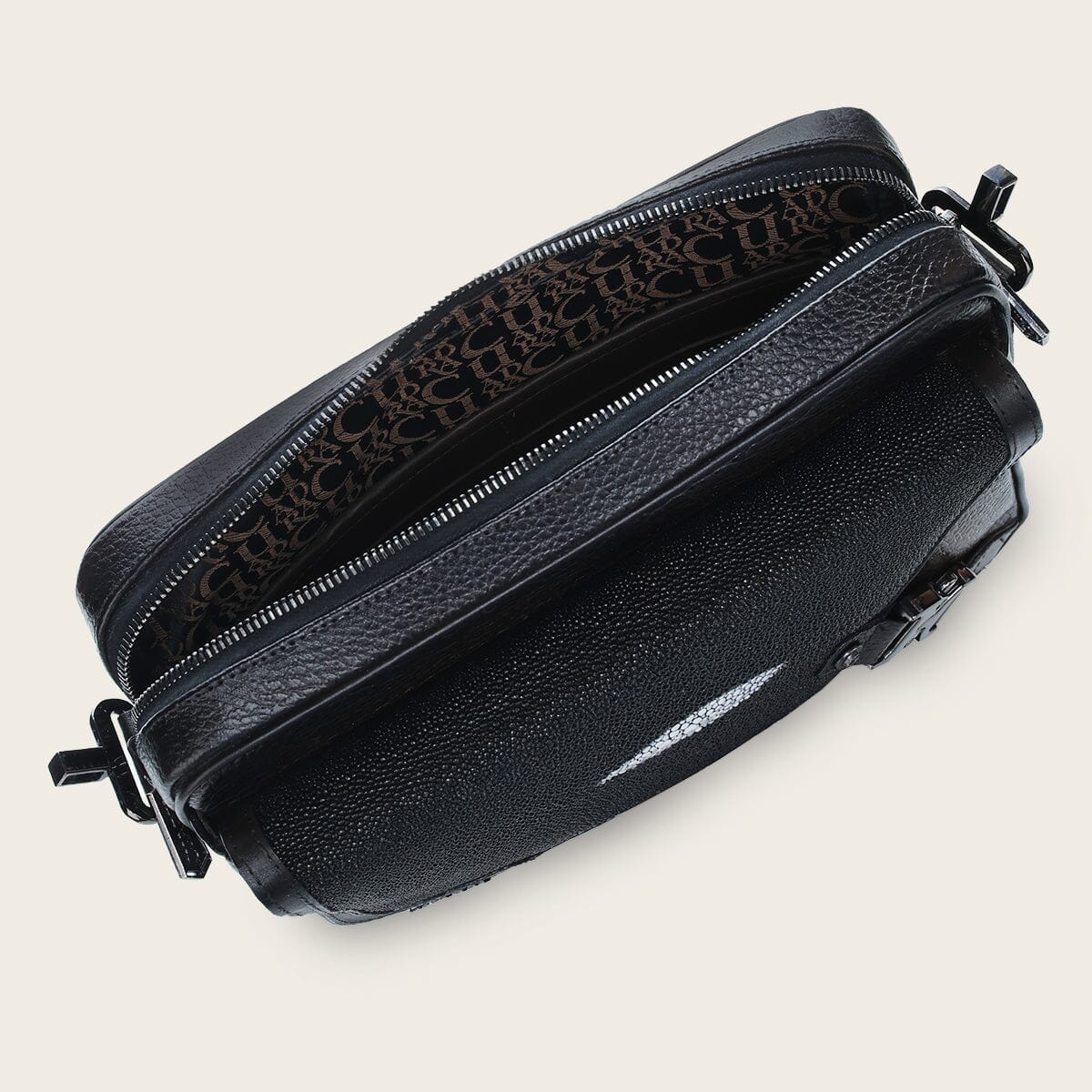 Bandolera para caballero en piel genuina de mantarraya