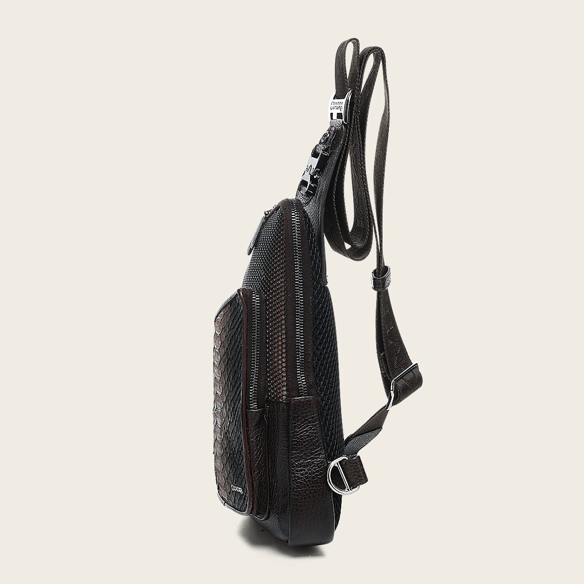 Bandolera en piel genuina de pitón para caballero