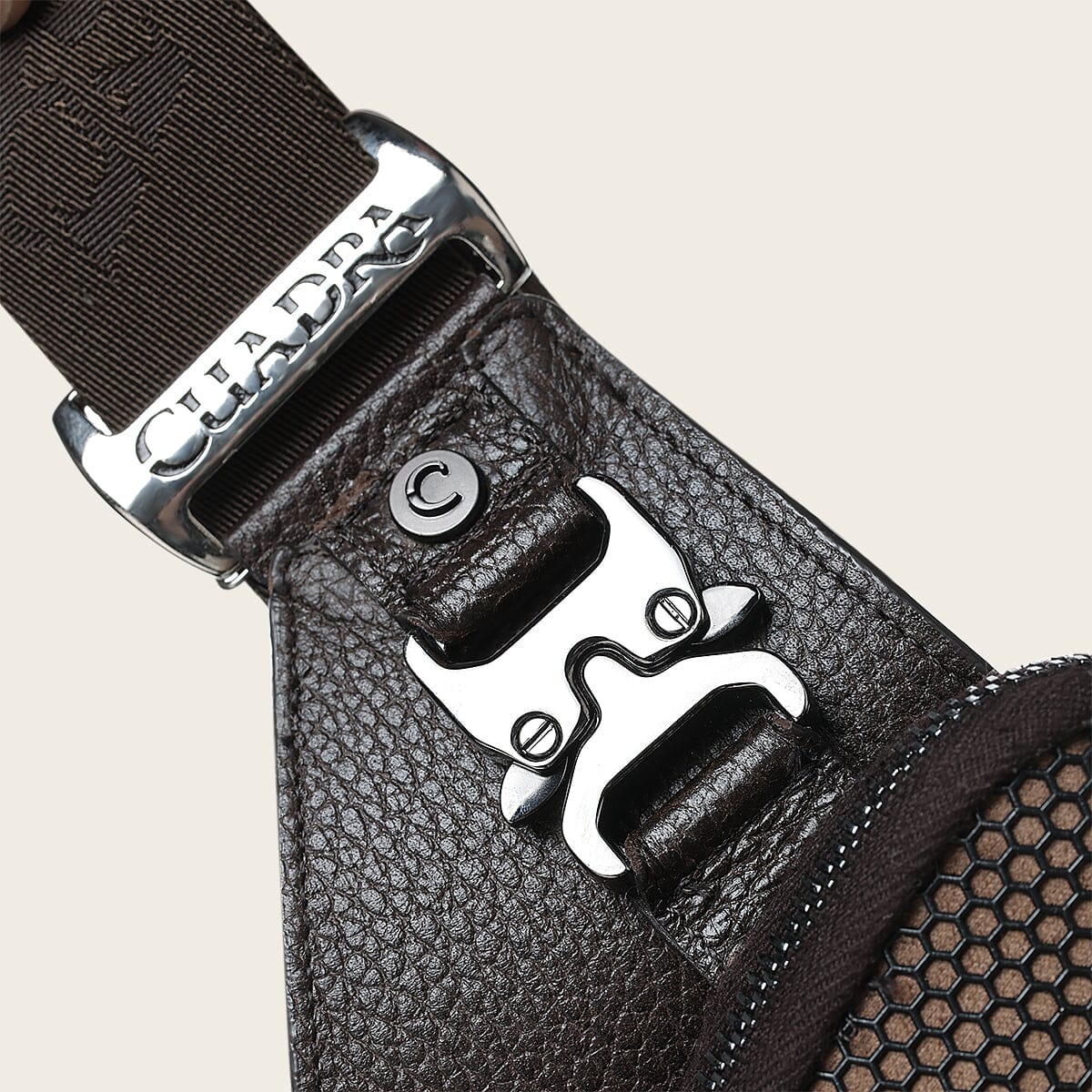 Bandolera en piel genuina de pitón para caballero