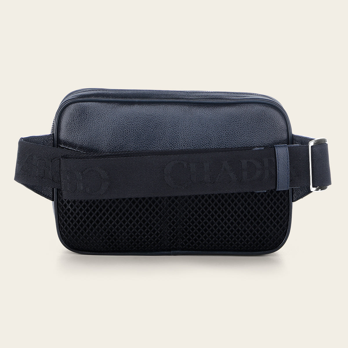 Bolso cruzado de piel de mantarraya negra para hombre