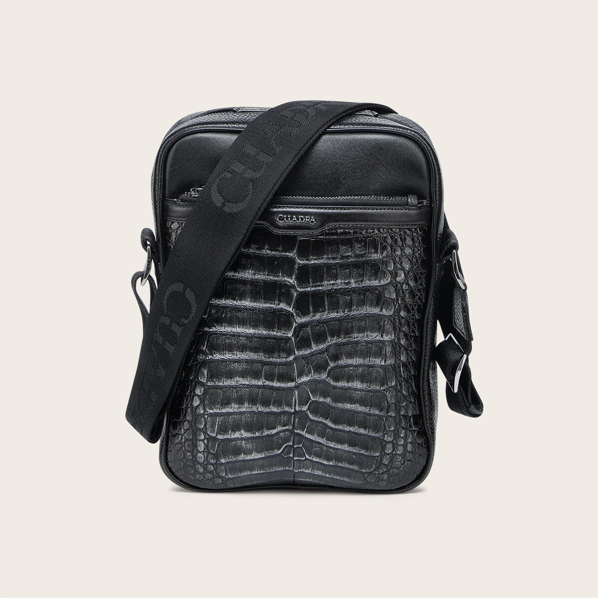 Bandolera en piel genuina de fuscus para caballero