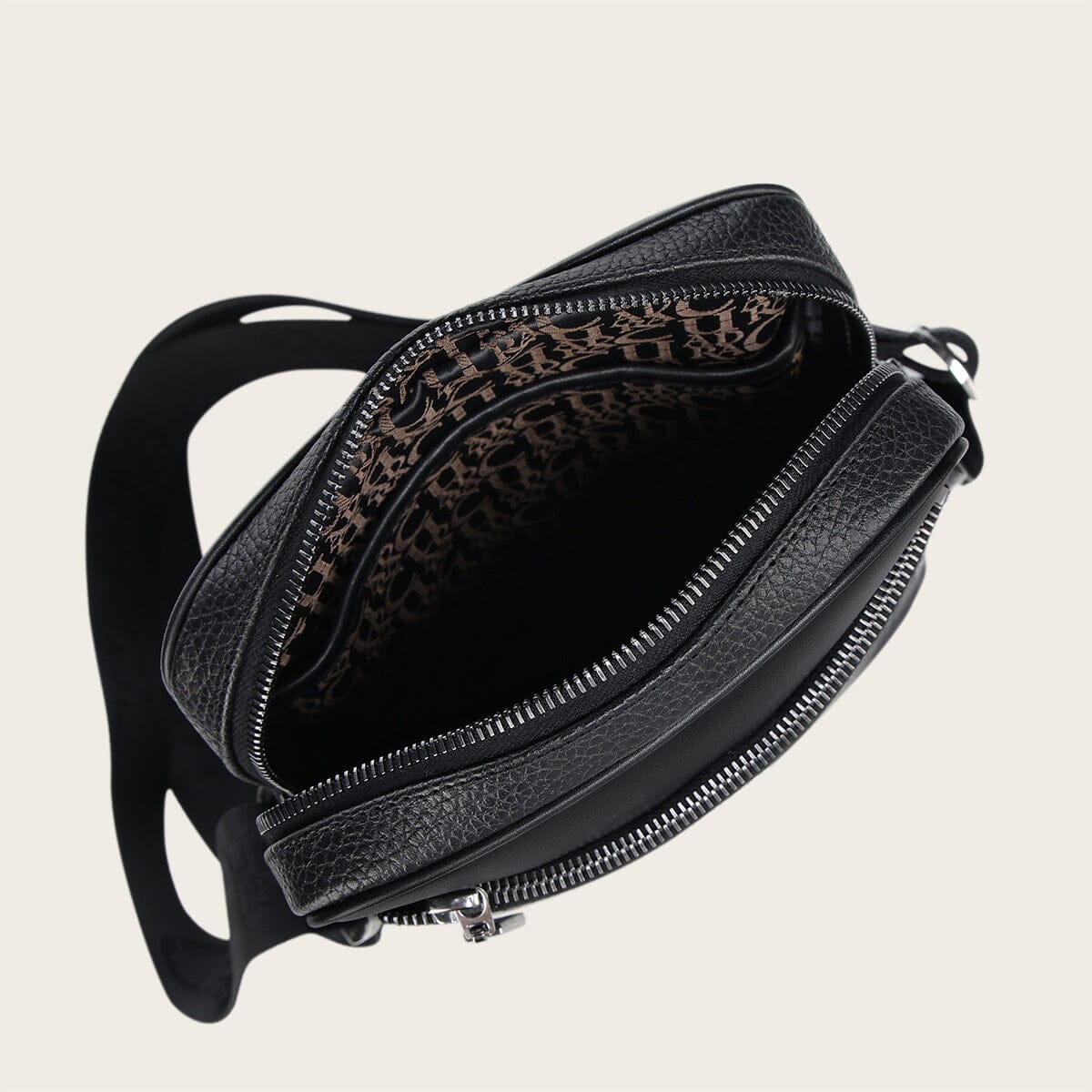 Bandolera en piel genuina de fuscus para caballero