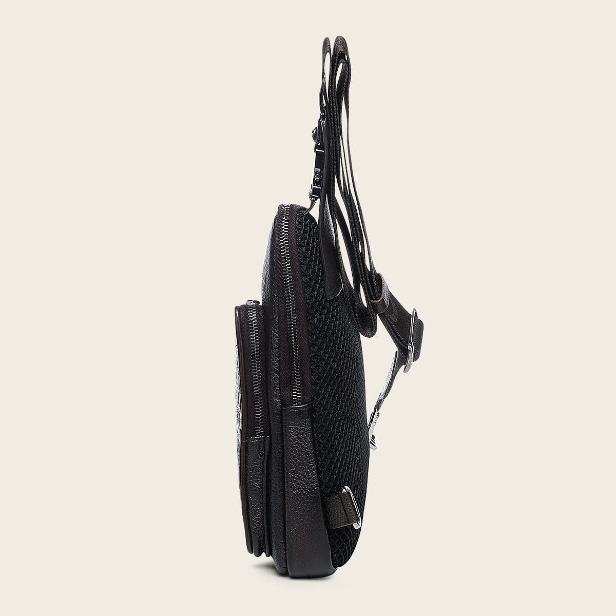 Bandolera en piel genuina de fuscus para caballero