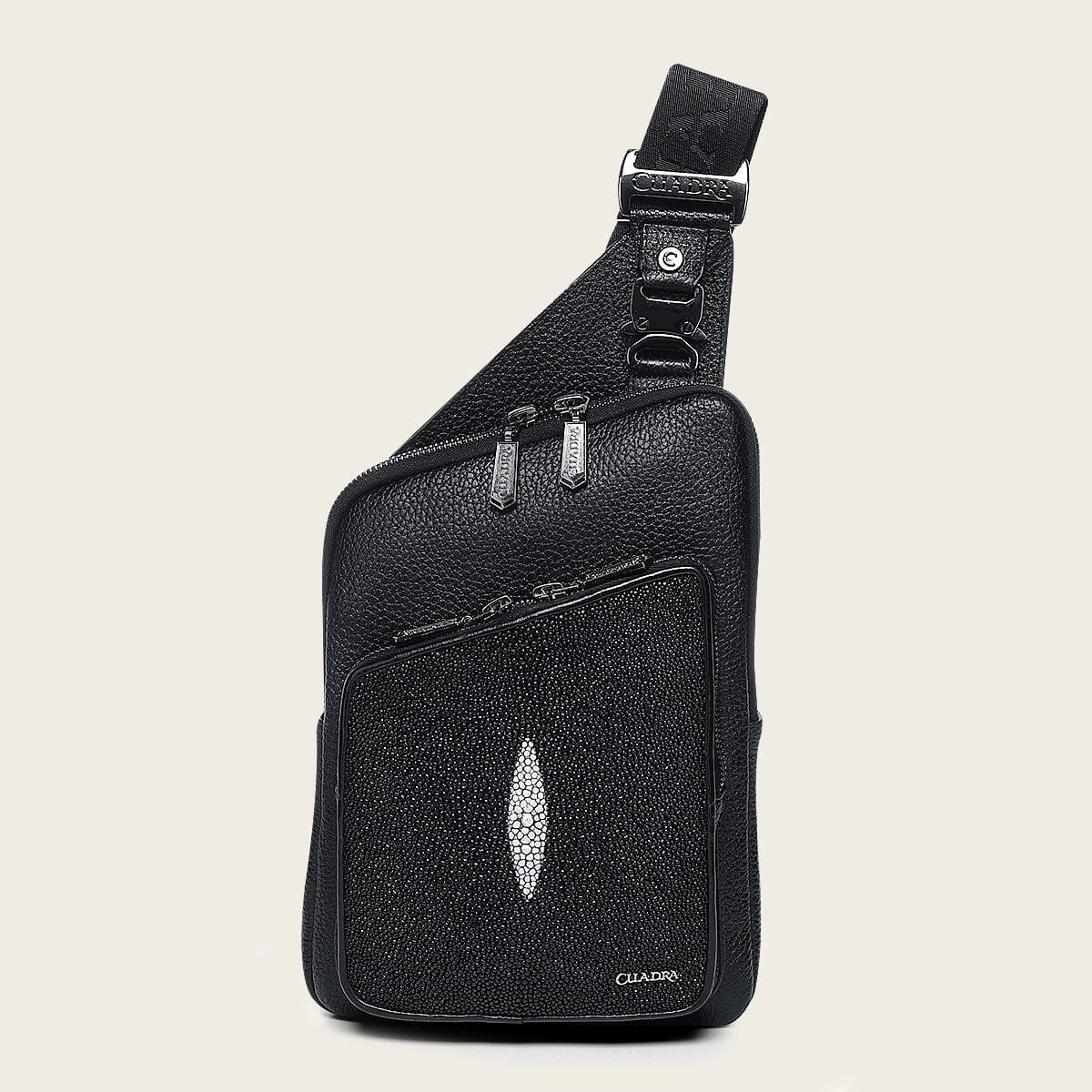 Bandolera en piel genuina de mantarraya para caballero