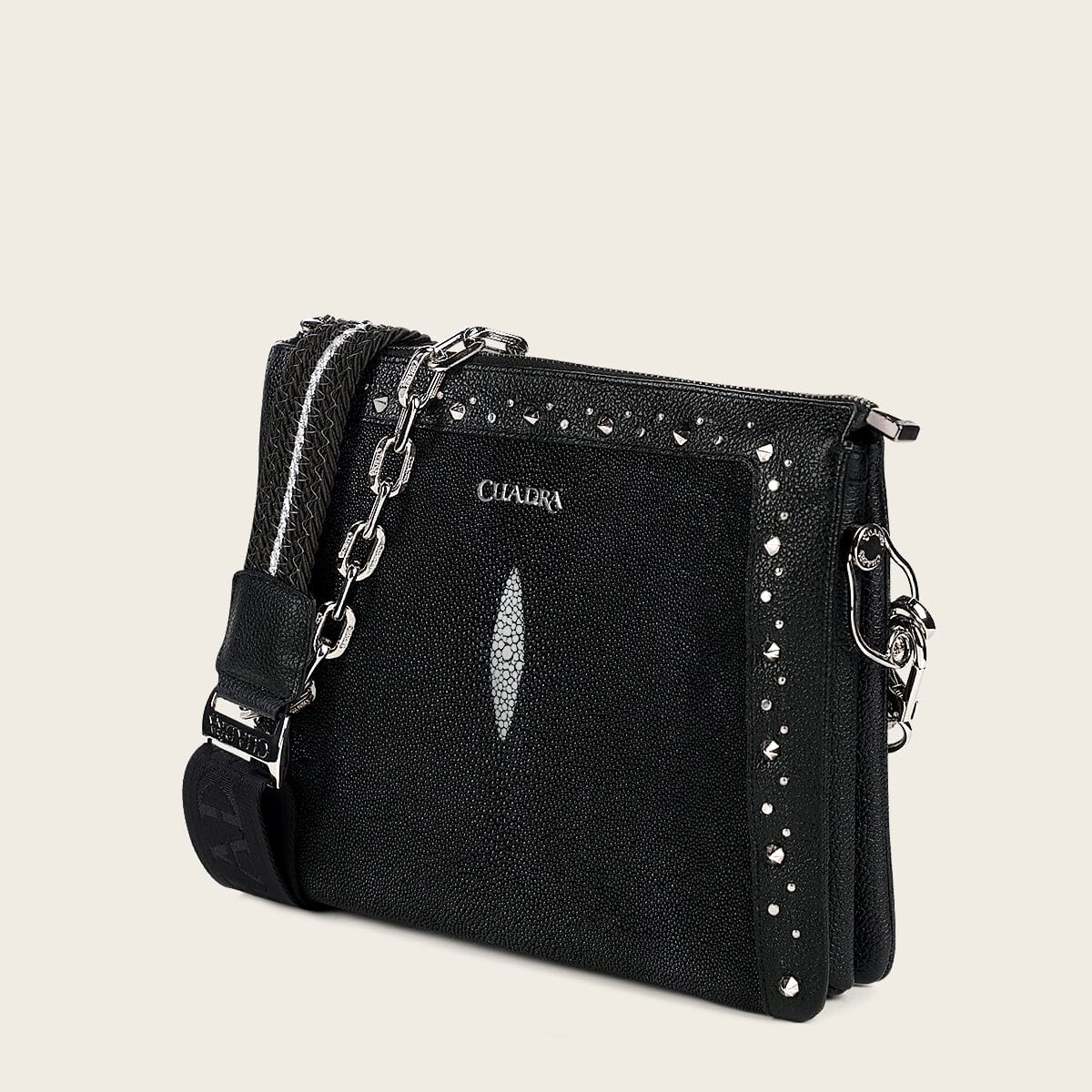 Crossbody en piel genuina de mantarraya para dama