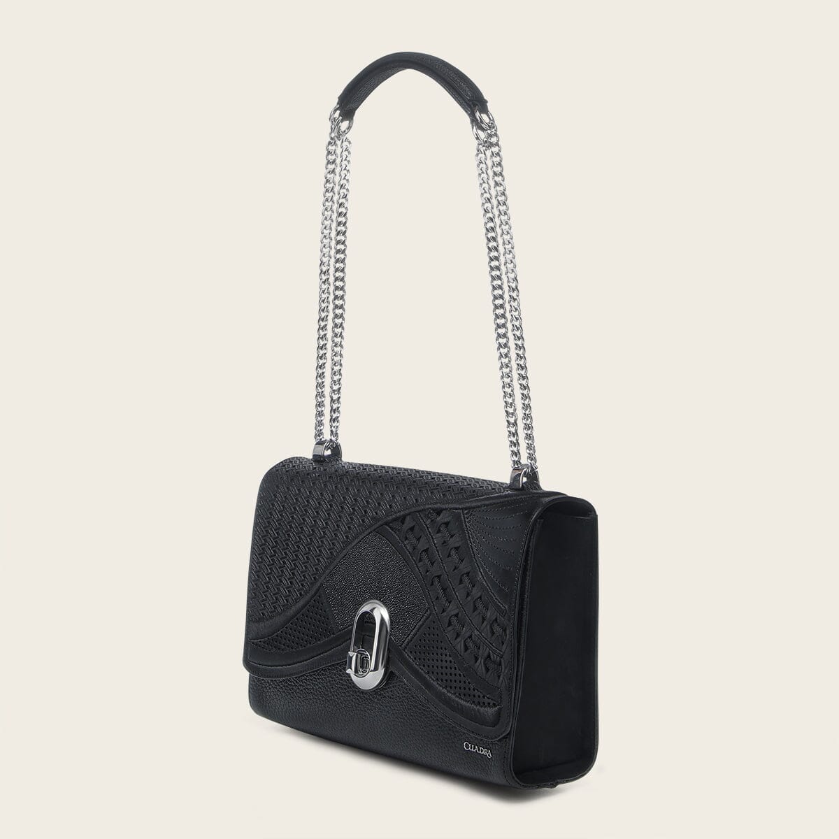 Bolso de hombro en piel genuina de mantarraya para dama