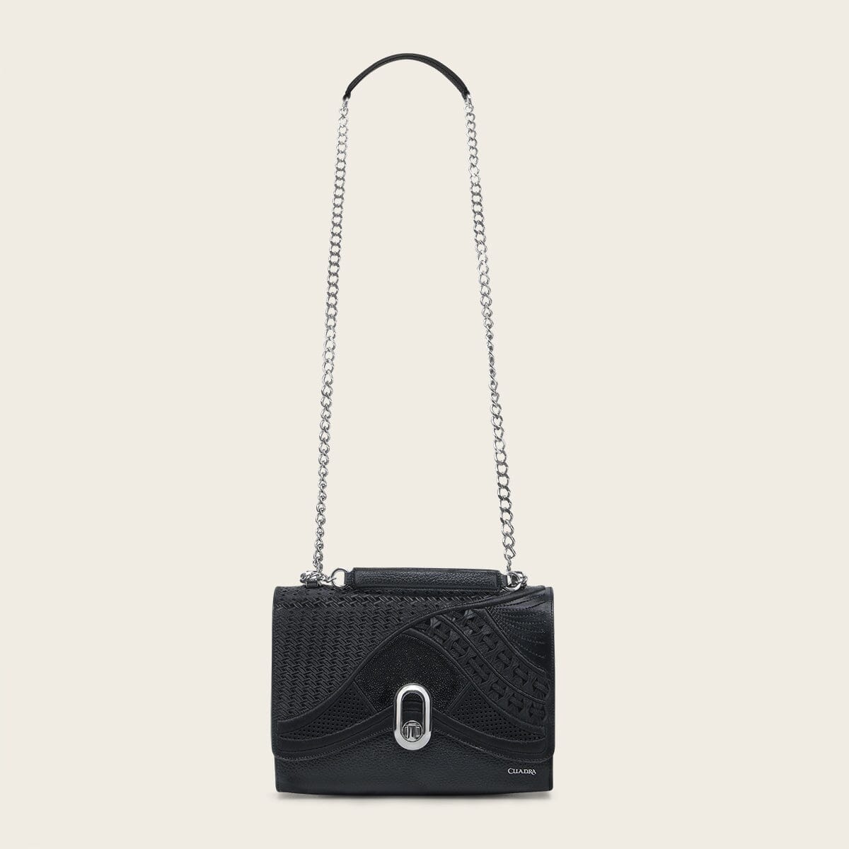 Bolso de hombro en piel genuina de mantarraya para dama