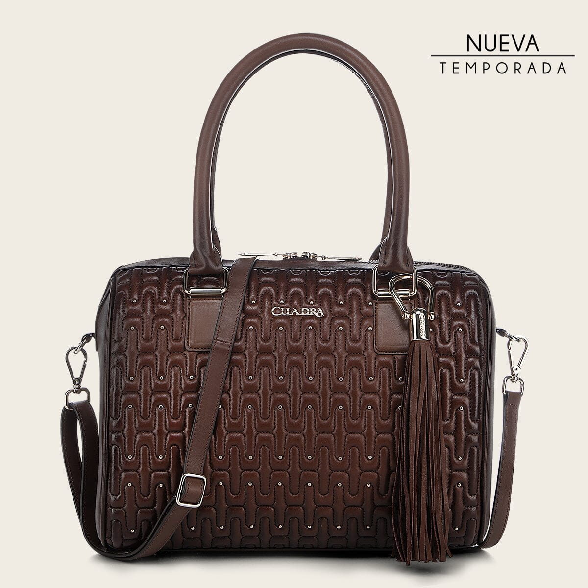 Bolso de hombro en piel genuina de cordero para dama