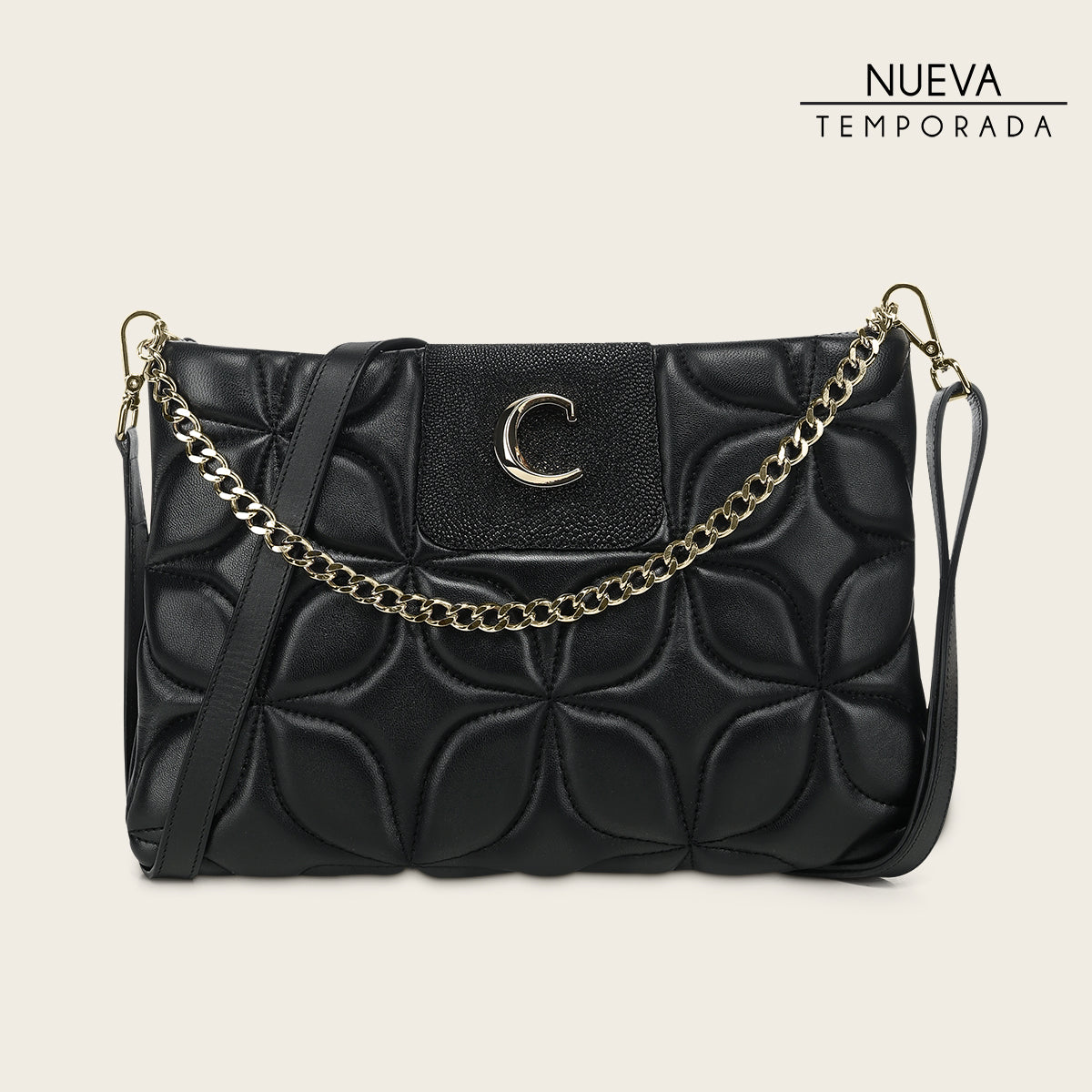 Crossbody en piel genuina de mantarraya para dama