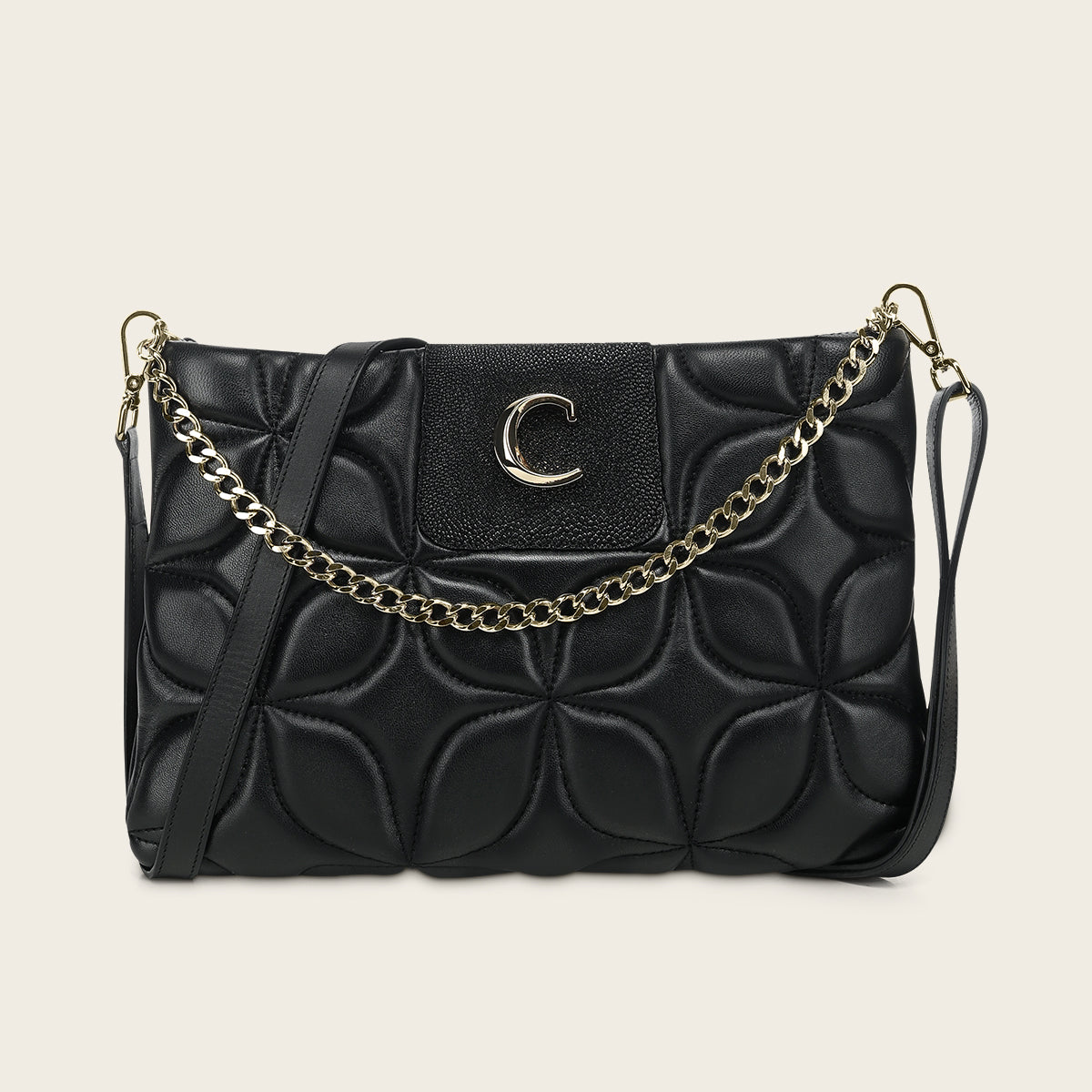 Crossbody en piel genuina de mantarraya para dama