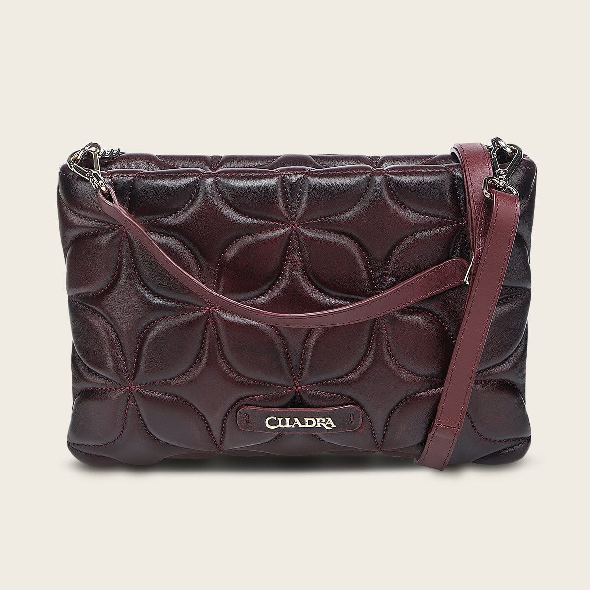 Bolso de hombro en piel genuina de pitón para dama