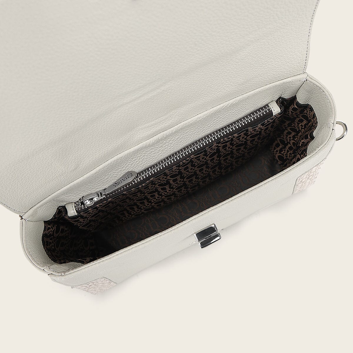 Bolso satchel en piel genuina de nilóticus para dama