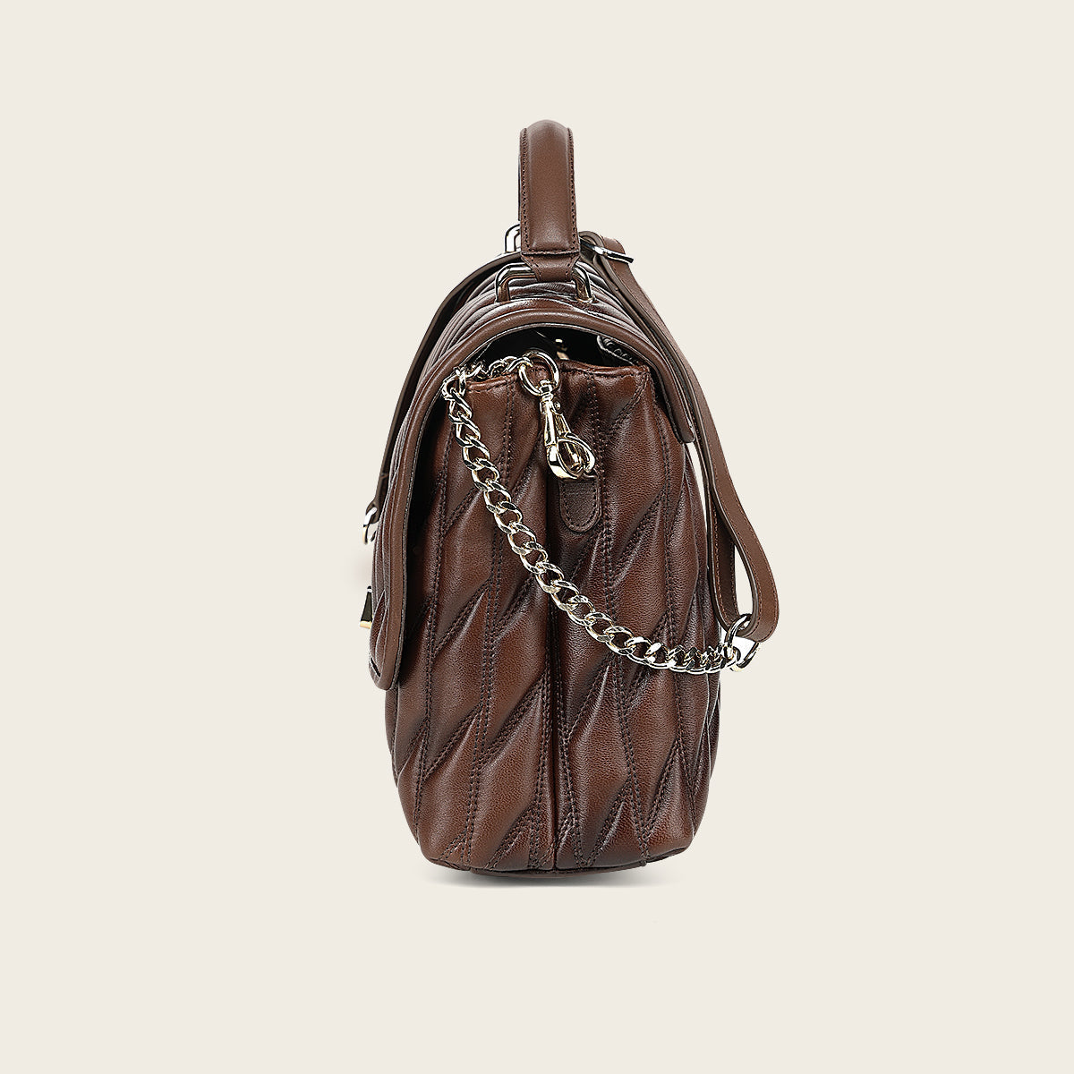 Bolso de mano en piel genuina de cordero para dama