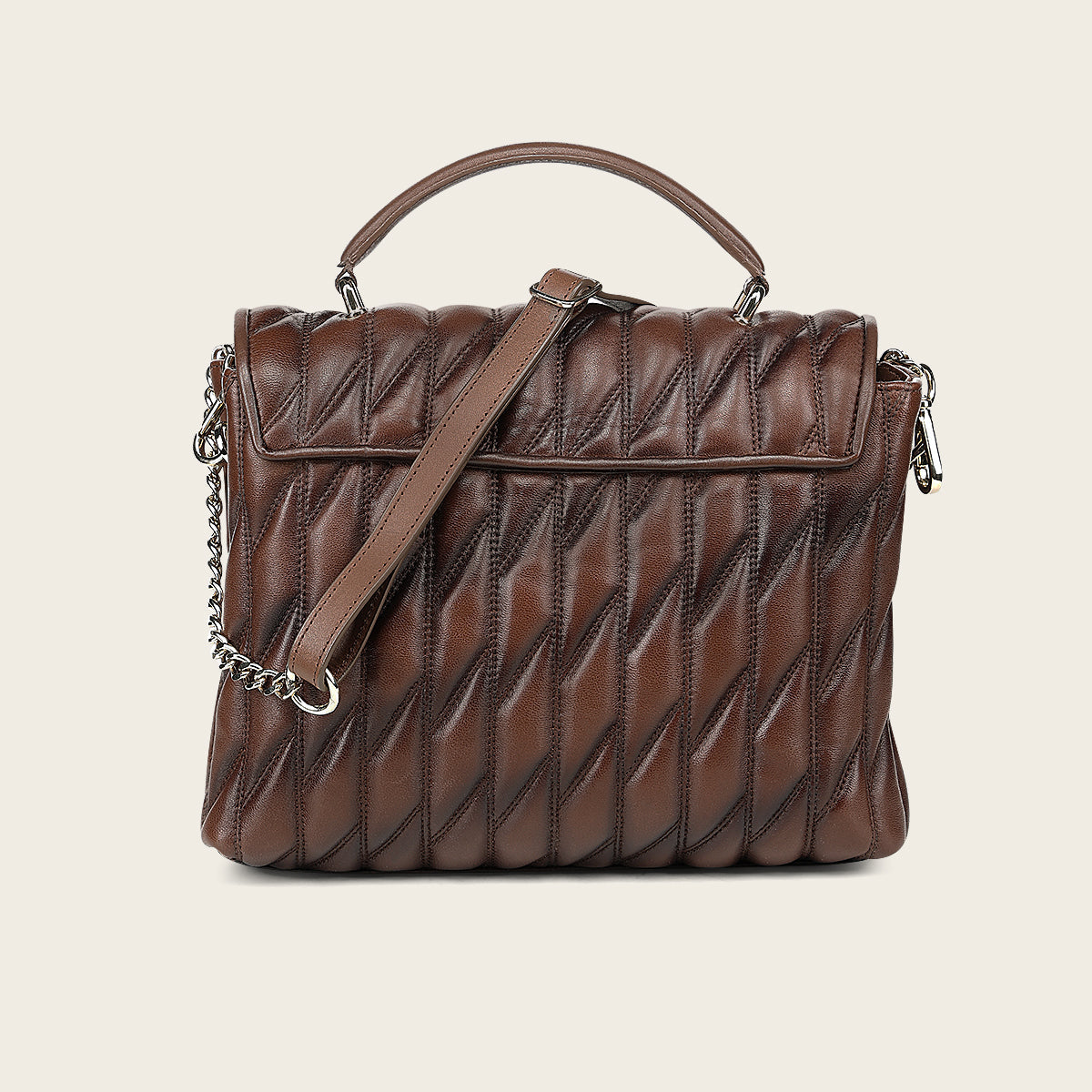 Bolso de mano en piel genuina de cordero para dama