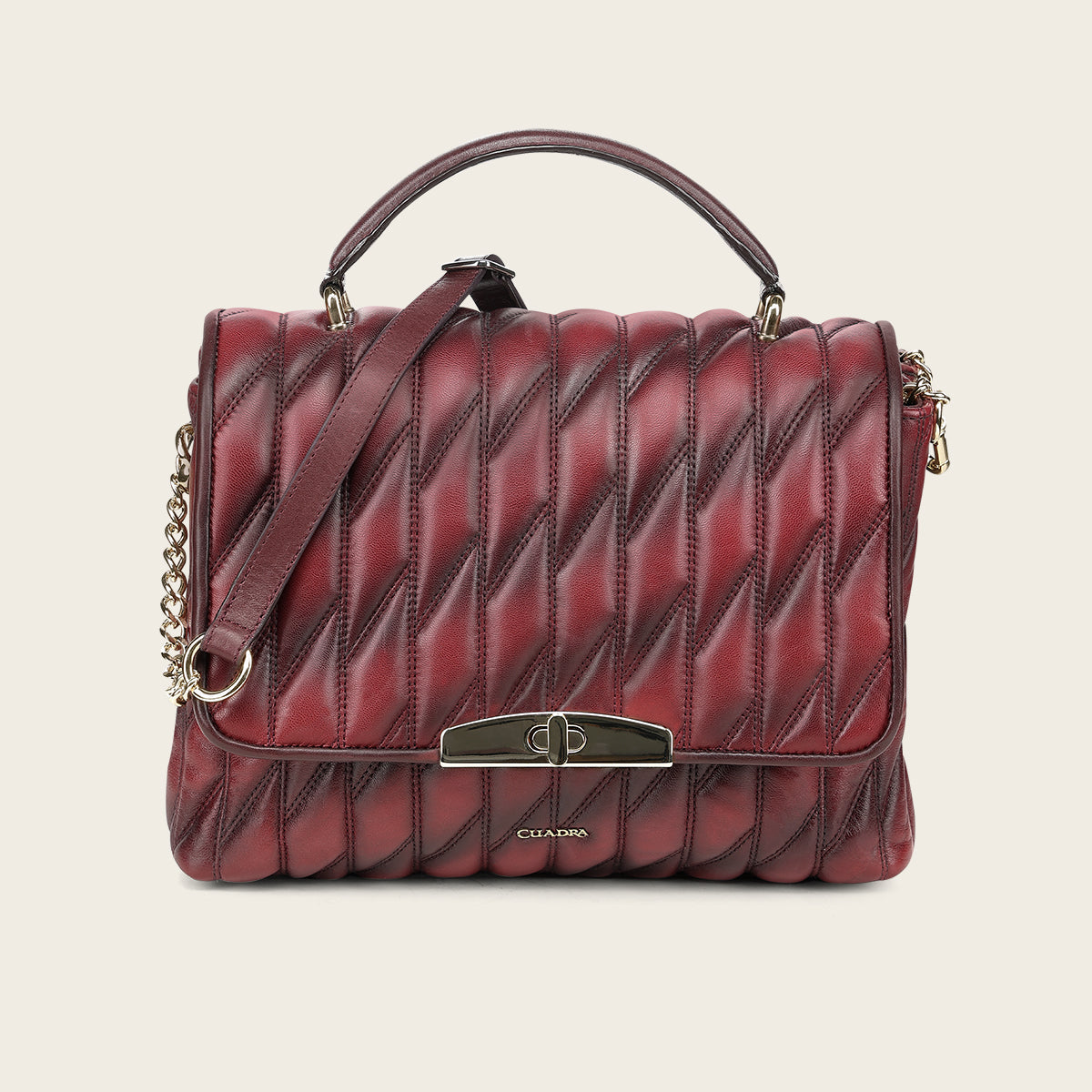 Bolso de mano en piel genuina de cordero para dama