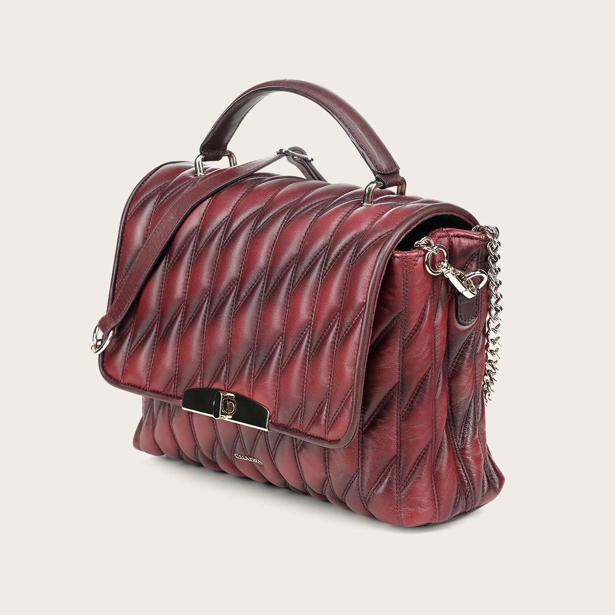 Bolso de mano en piel genuina de cordero para dama