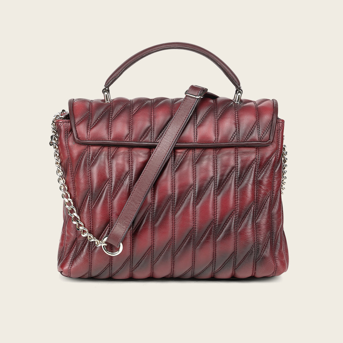 Bolso de mano en piel genuina de cordero para dama