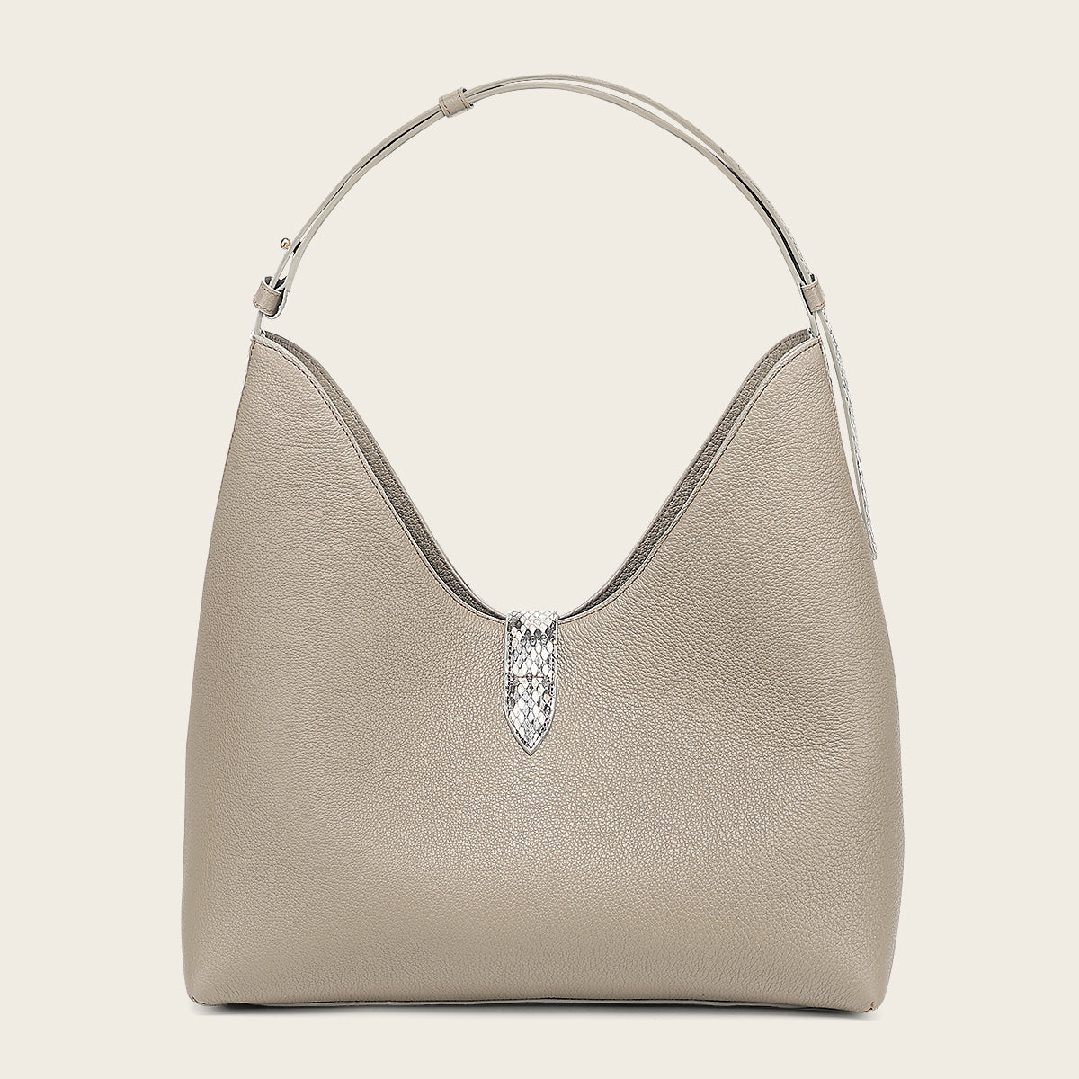 Bolso de hombro en piel genuina de pitón para dama