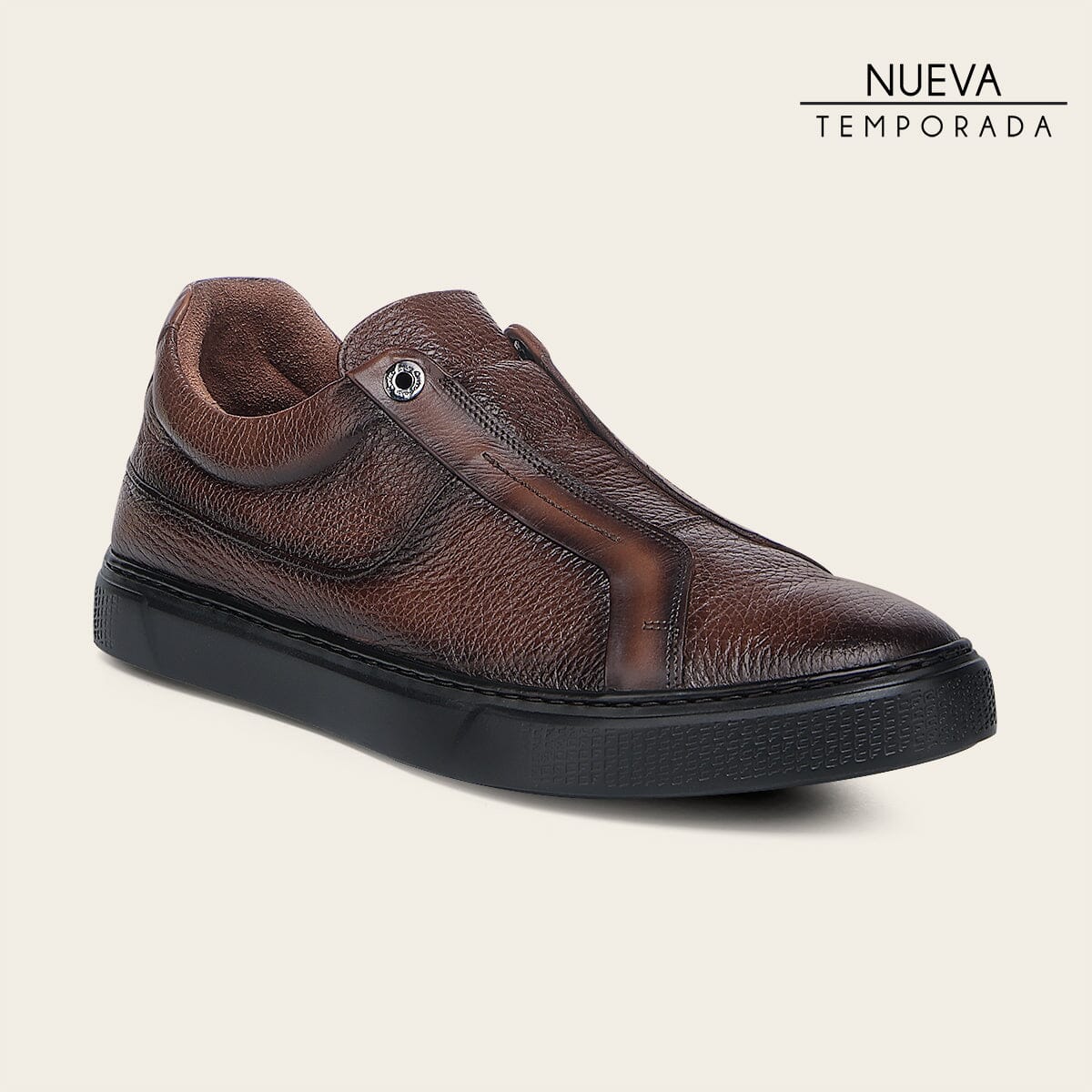 Tenis en piel genuina de venado para caballero