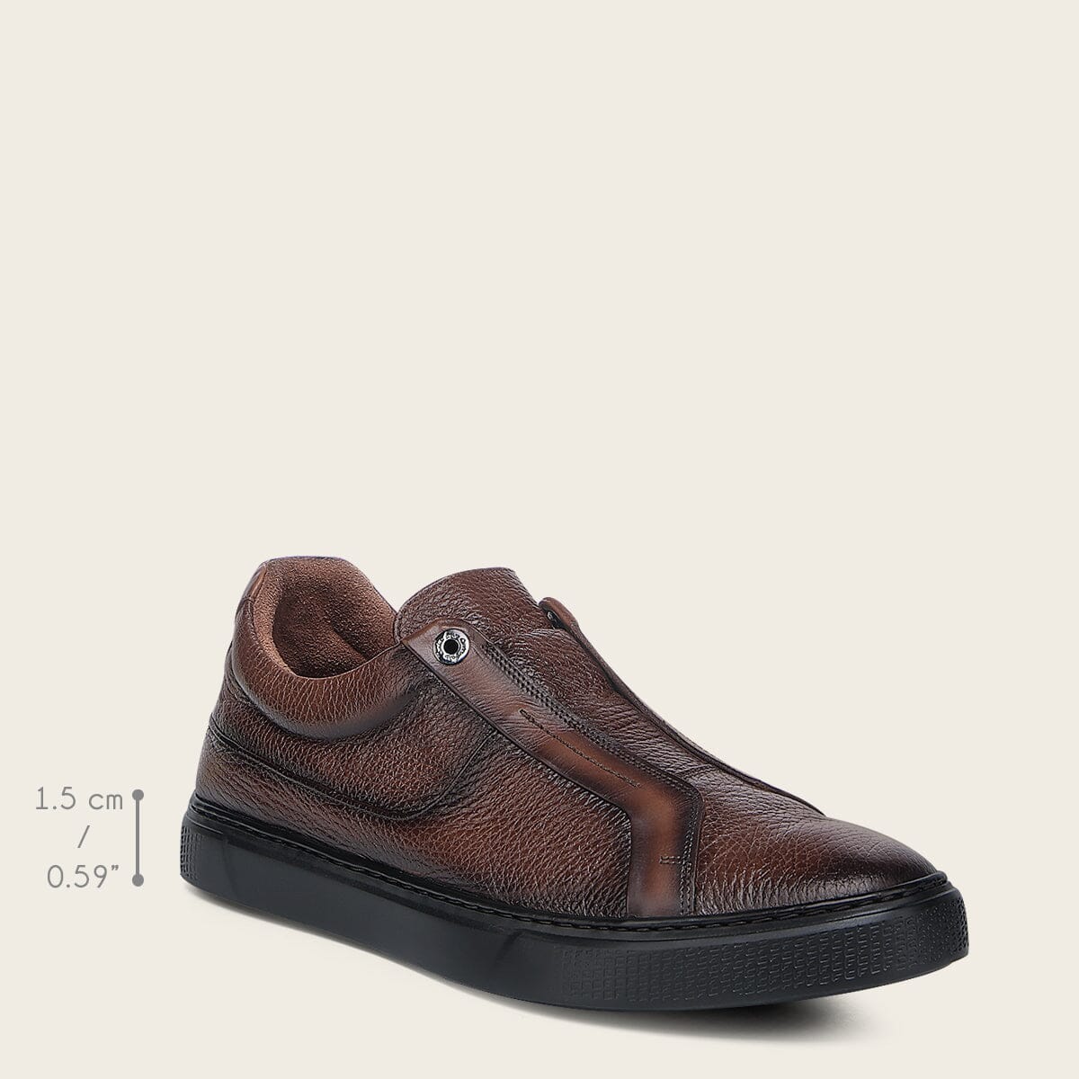 Tenis en piel genuina de venado para caballero