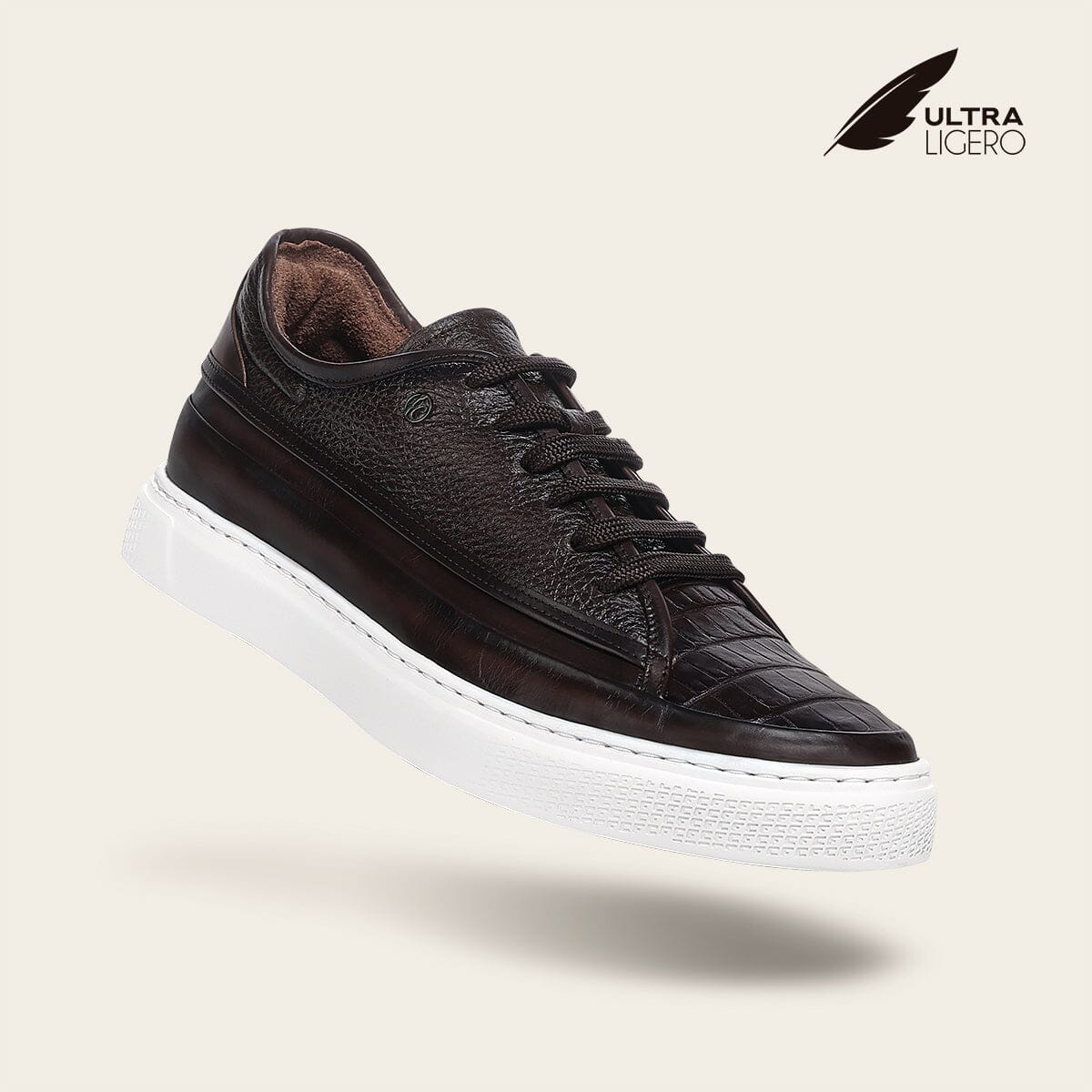 Tenis derby en piel genuina de alligator para caballero