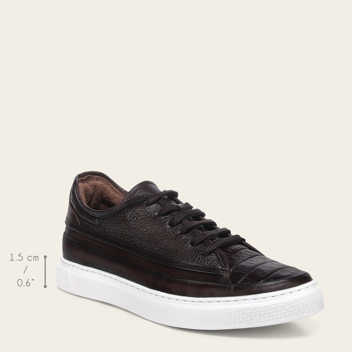 Tenis derby en piel genuina de alligator para caballero