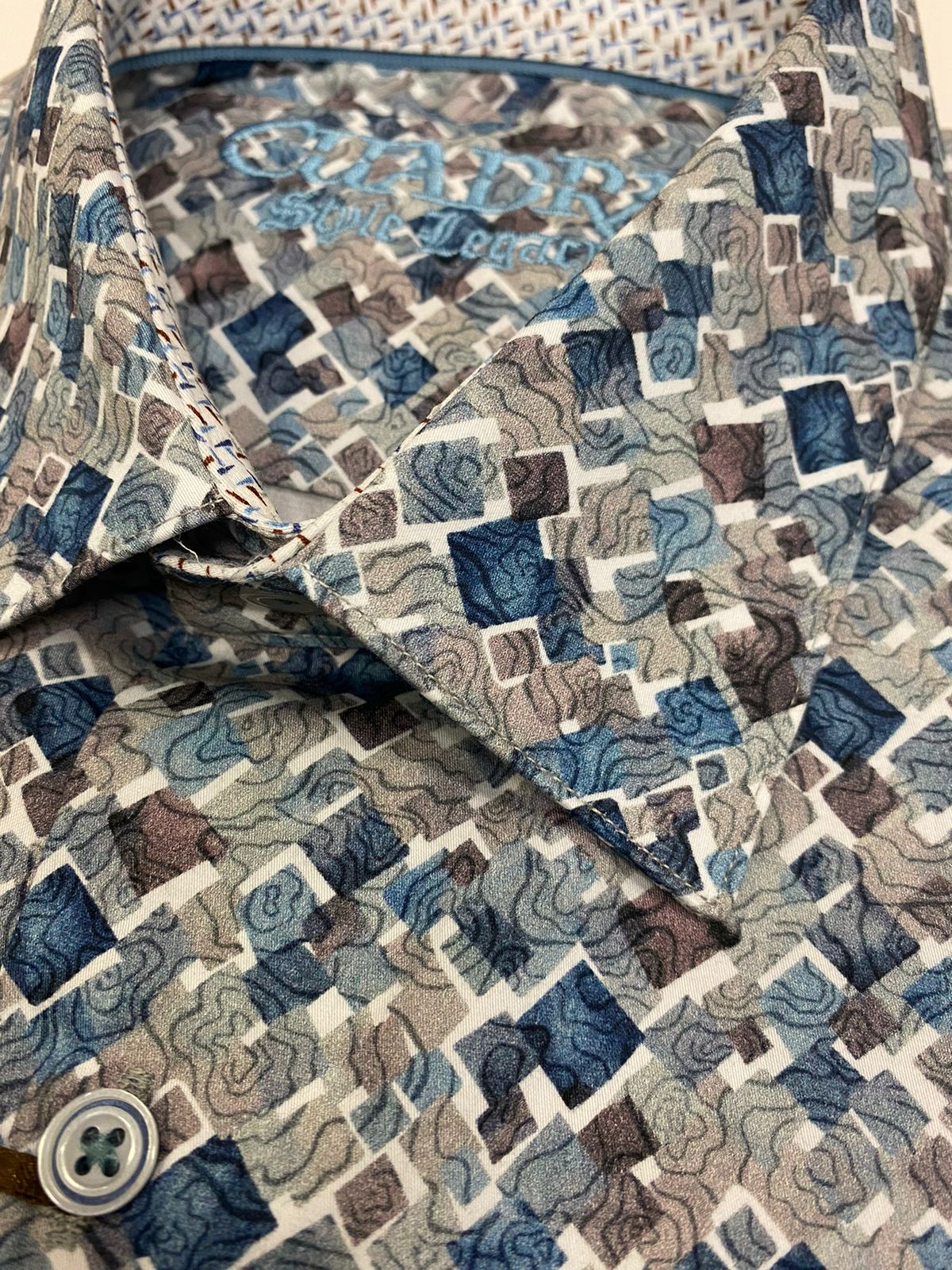 Camisa de algodón morada de estilo casual para hombre