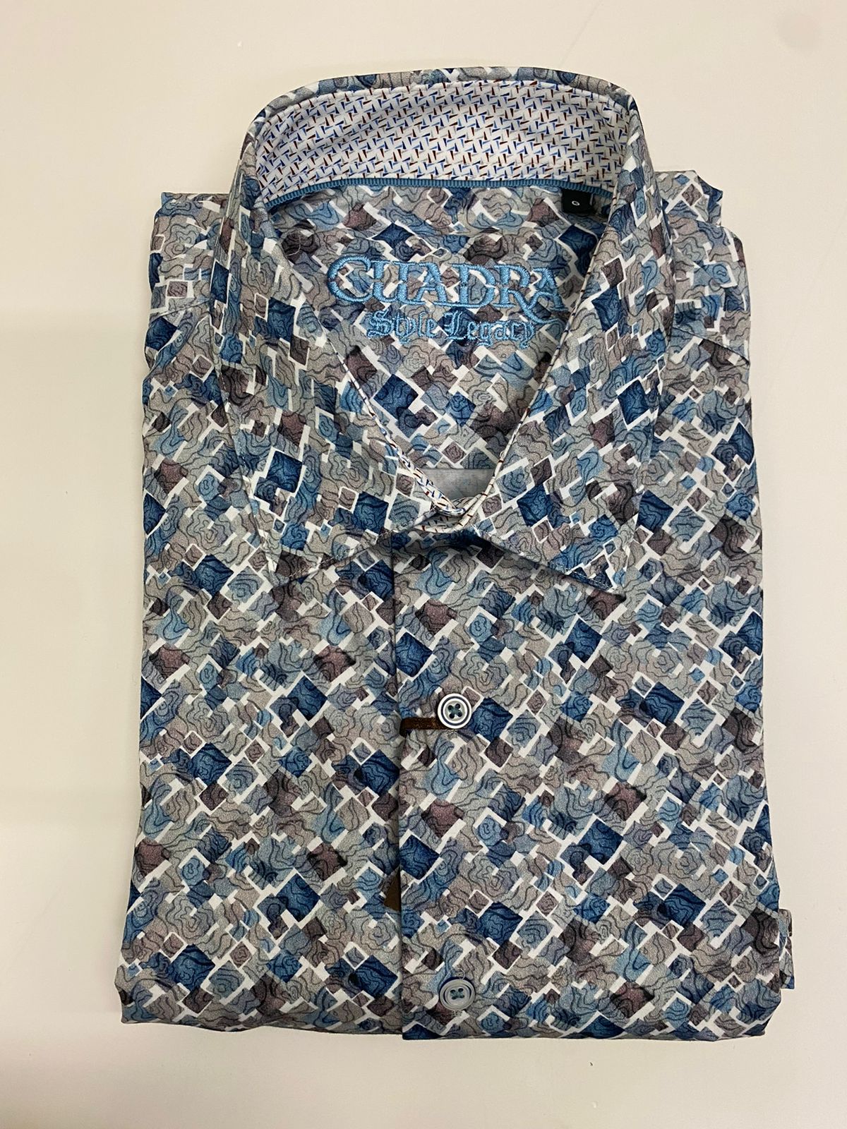 Camisa de algodón morada de estilo casual para hombre