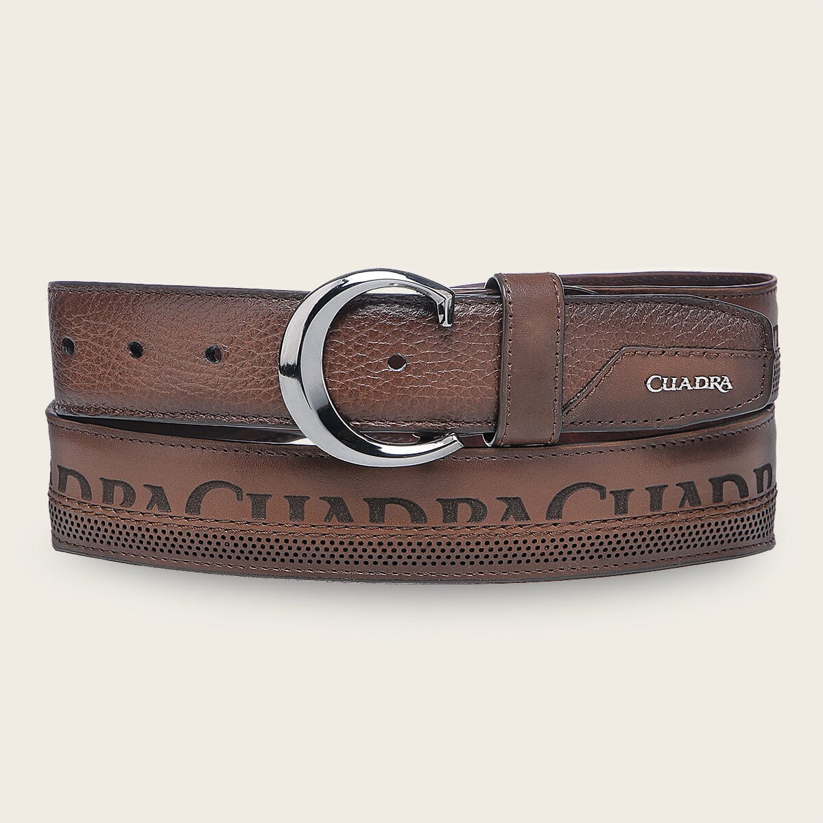 Cinturón casual en piel genuina de venado para caballero