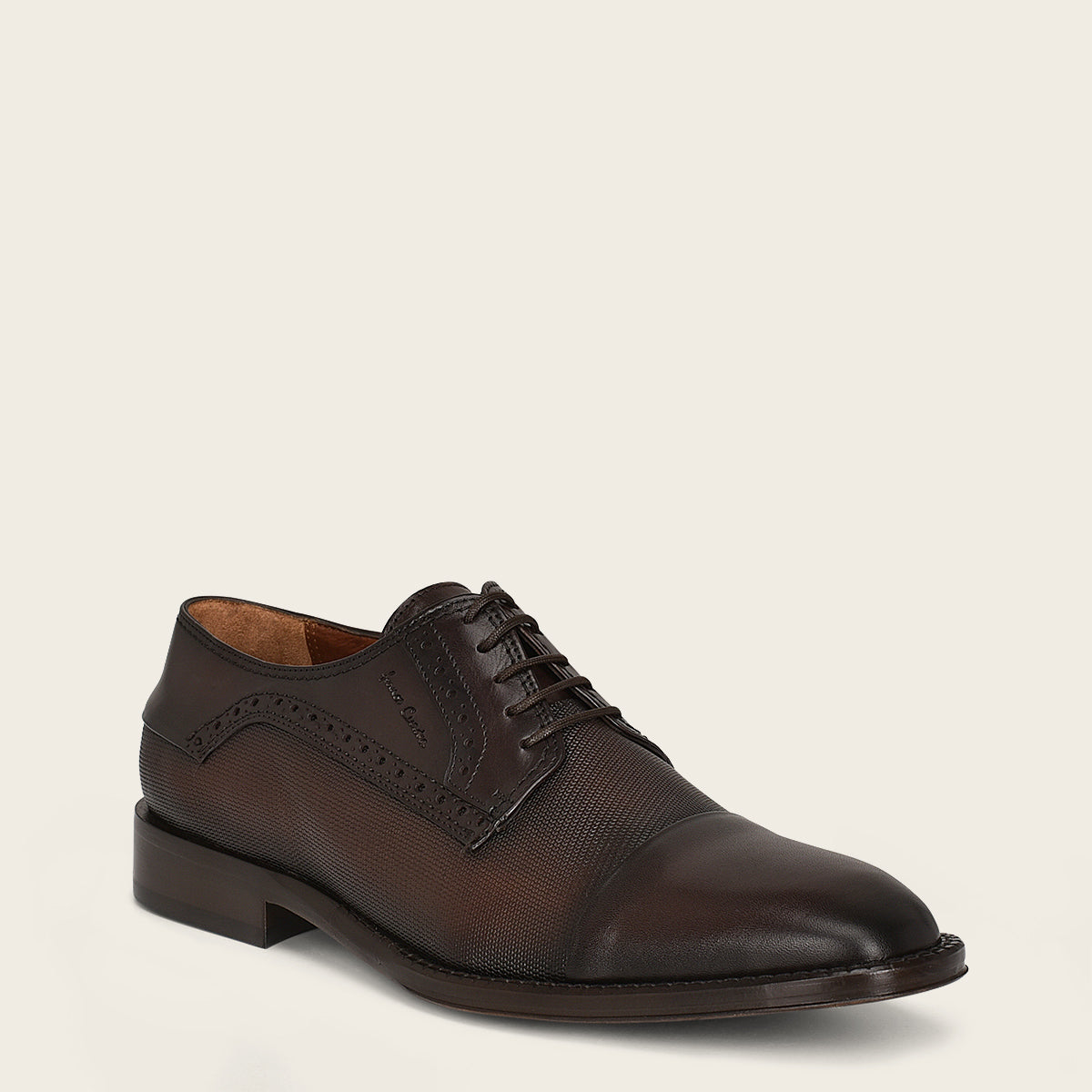 Calzado oxford para caballero en piel de becerro