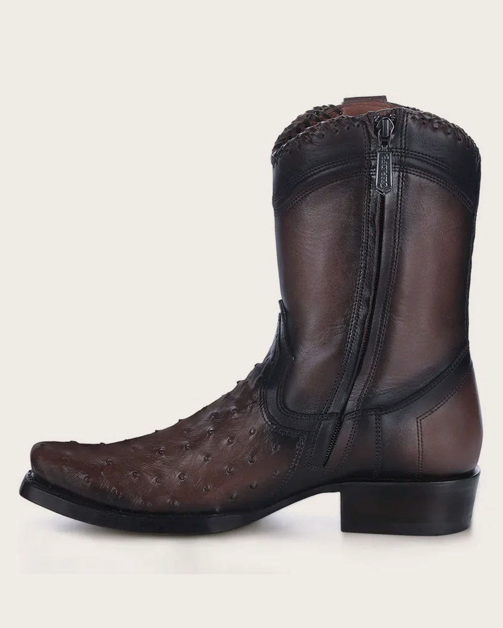 Bota exótica casual estilo western marrón oscuro