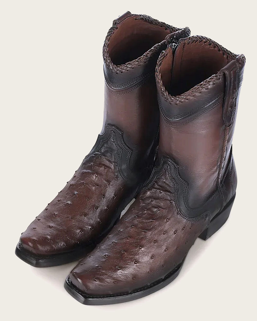 Bota exótica casual estilo western marrón oscuro