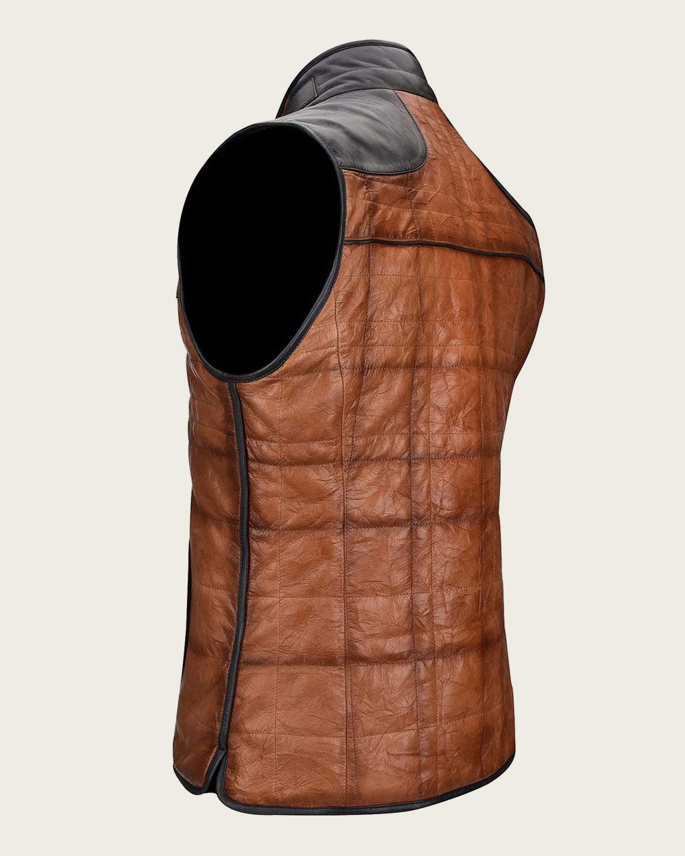 Chaleco bordado reversible de piel