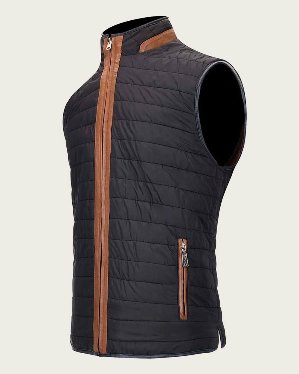 Chaleco bordado reversible de piel