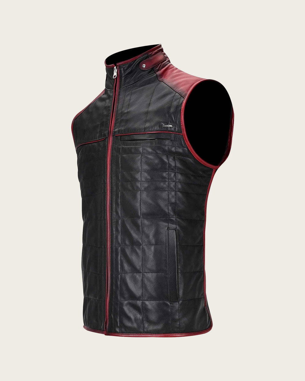 Chaleco bordado reversible de piel