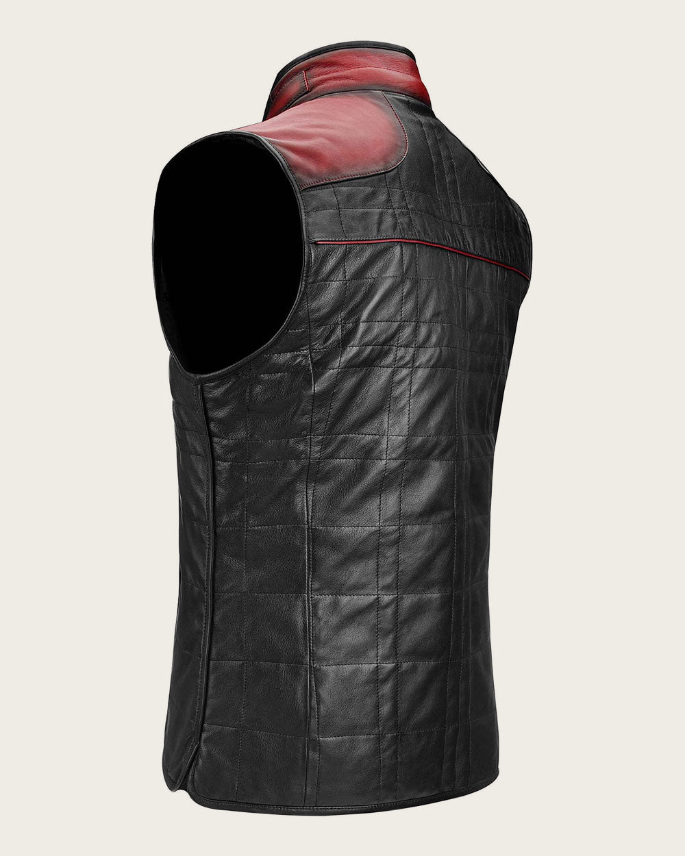 Chaleco bordado reversible de piel