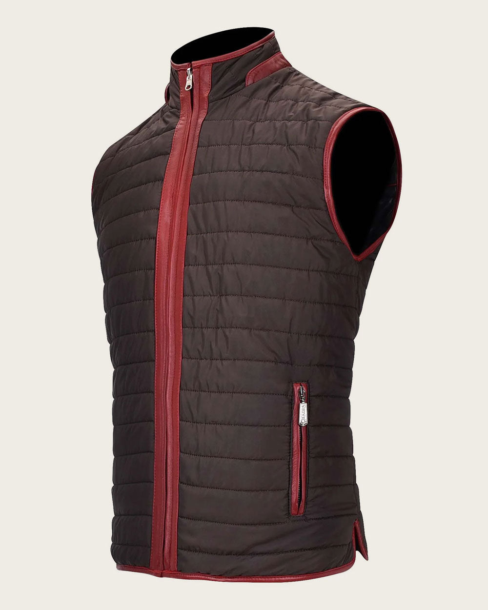 Chaleco bordado reversible de piel
