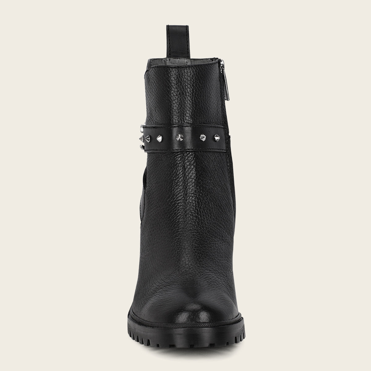 Botín piel de venado negro con tacón