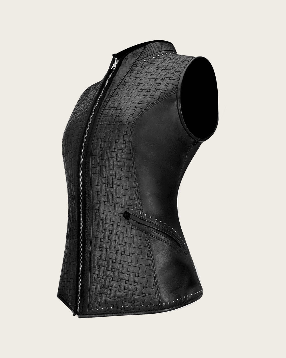Chaleco de piel reversible color miel