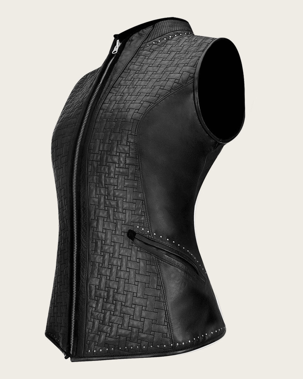 Chaleco de piel reversible color miel