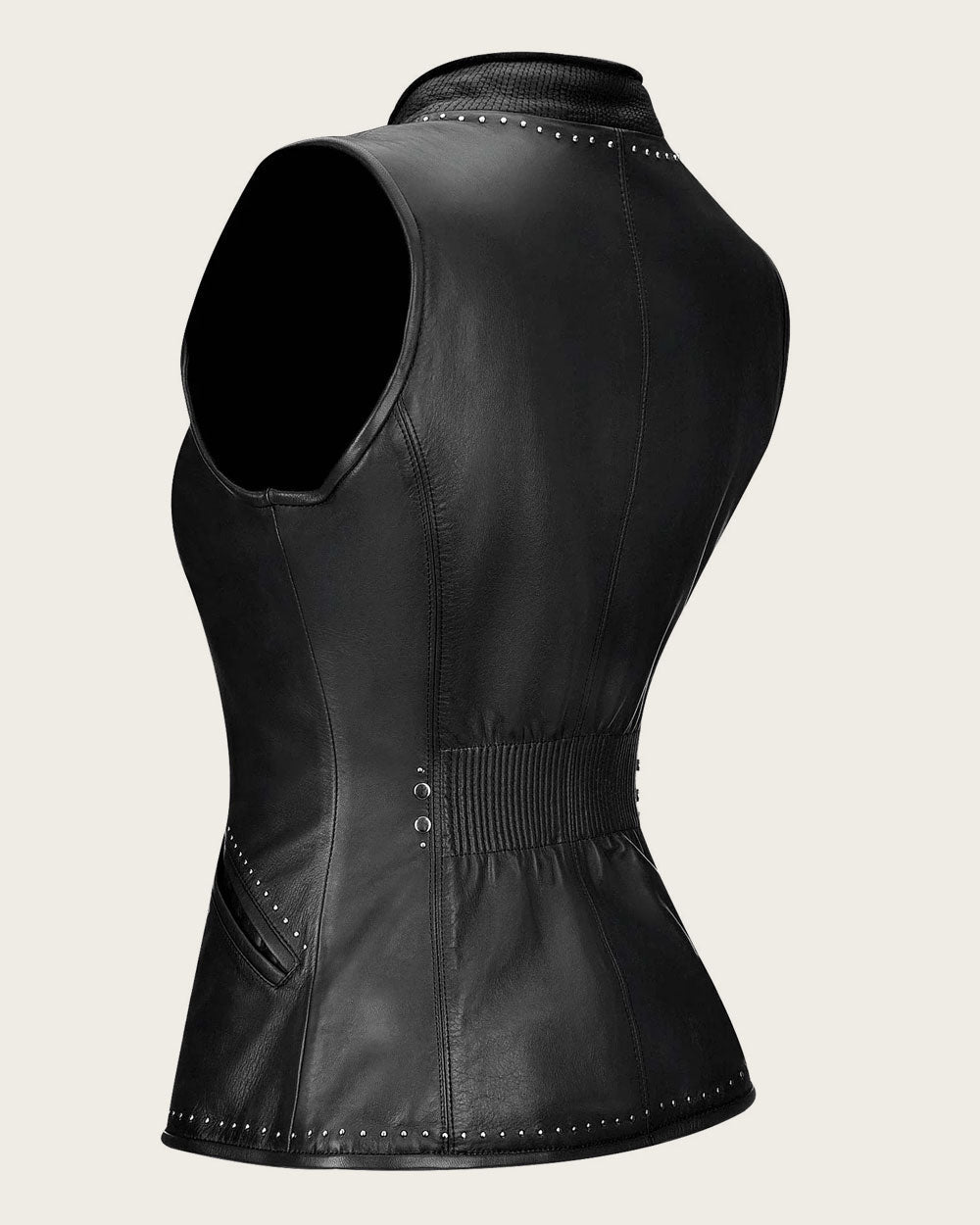 Chaleco de piel reversible color miel