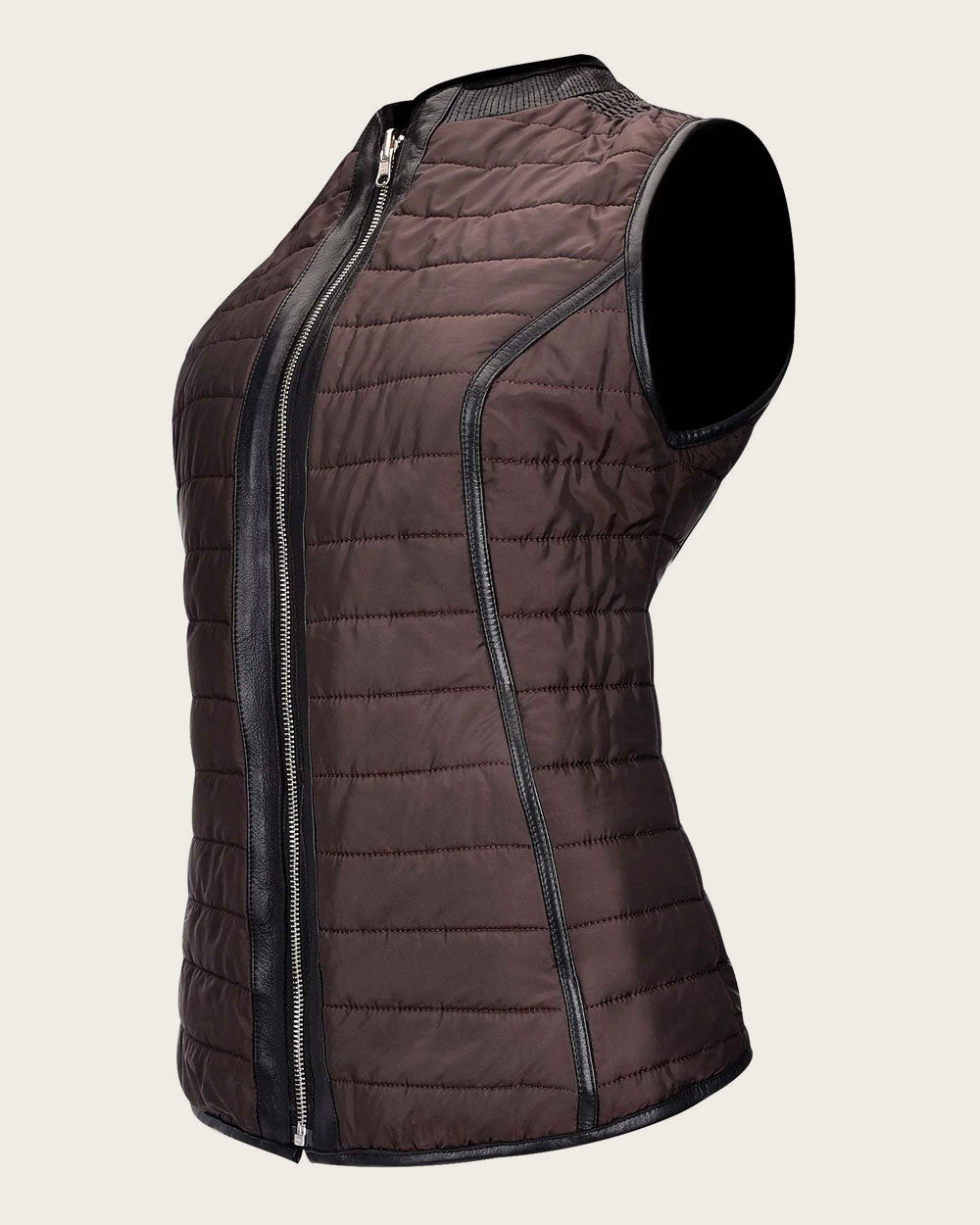 Chaleco de piel reversible color miel