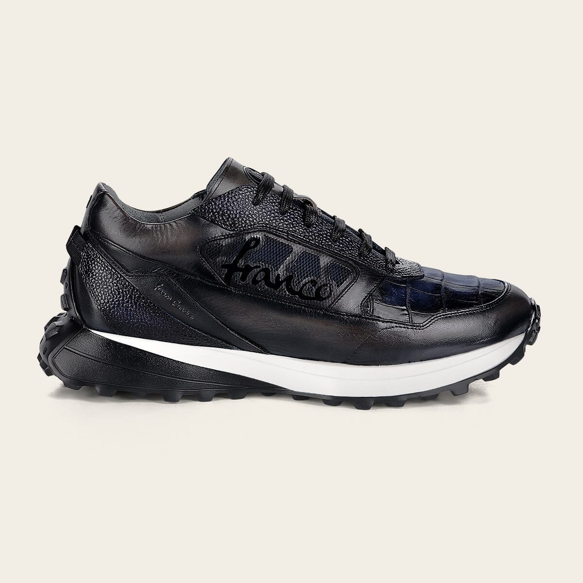 Tenis en piel genuina de alligator para caballero