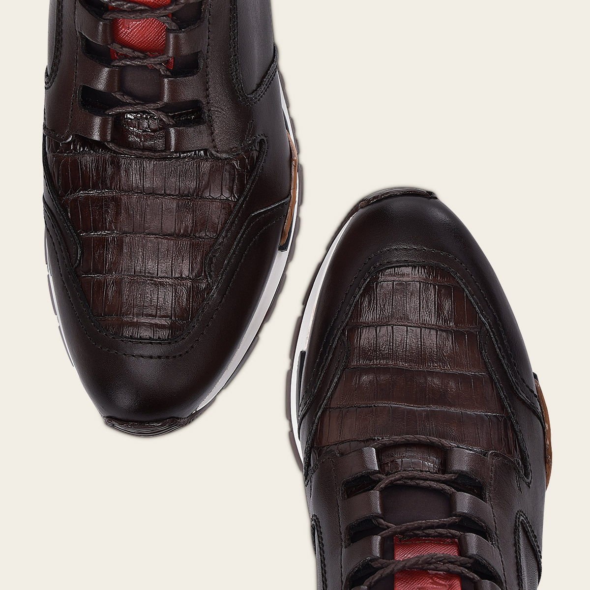 Snicker botin de piel genuina de caiman color negro