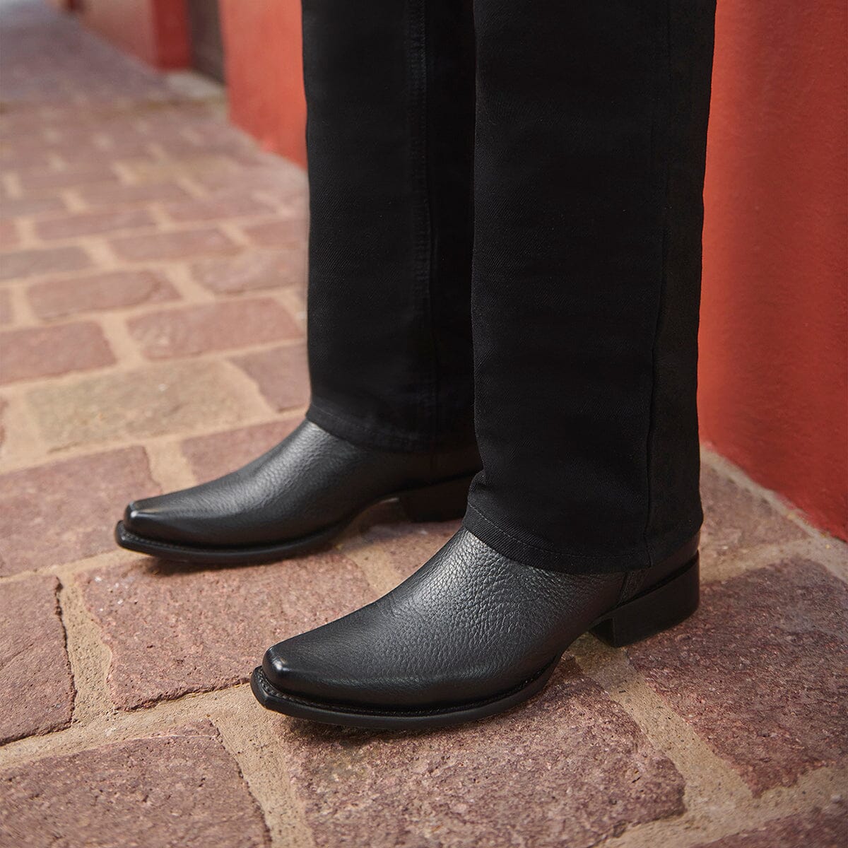 Bota vaquera en piel genuina de venado para caballero