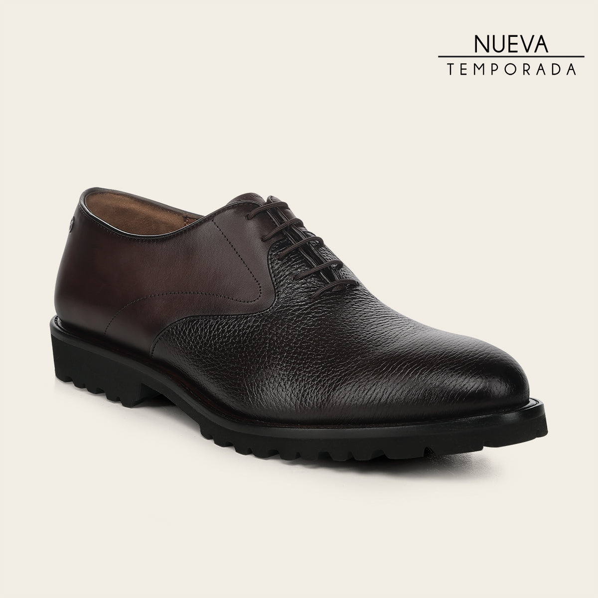 Zapato de vestir tipo Oxford en piel genuina de venado