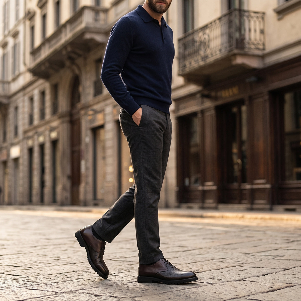 Zapato de vestir tipo Oxford en piel genuina de venado